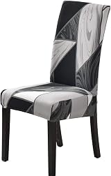 HZDHCLH Stretch Chair Covers Set of 4 Geometry Modern Slipcovers 92% Polyester view 1