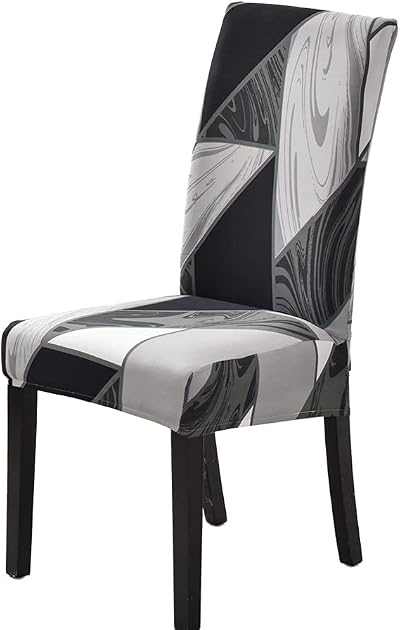 HZDHCLH Stretch Chair Covers Set of 4 Geometry Modern Slipcovers 92% Polyester