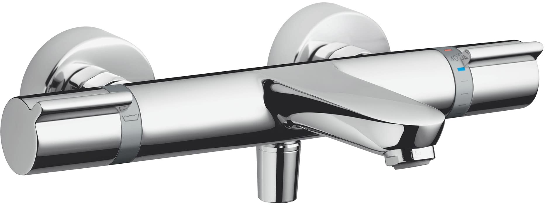 hansgrohe Versostat² - thermostat exposed, bathroom tap with safety stop at 40 °C, thermostat , mixer tap for 1 function, silver, 15348000