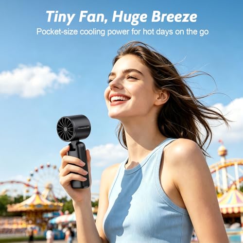 3-in-1.5000 mAh Portable Turbo Hand Fan with 100 Speed, 12 Hour Battery Life, LED Display, Small USB Turbo Fan, Pocket Fan for Outdoor Office