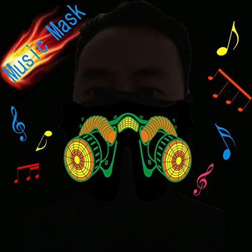 Flashingworld Led party Mask with music and sound active for dancing,riding,skating,party and any festival (red)