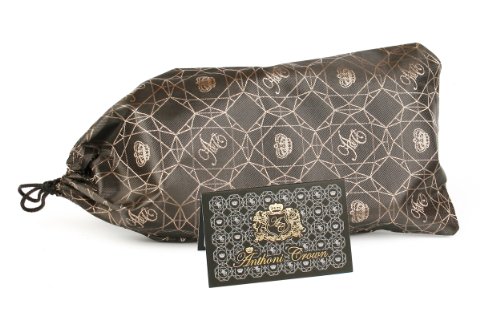 Anthoni Crown designer men`s leather belt black color classic design with black metallic automatic buckle 1,4" width 38"-46" lengths/30T10 (40)