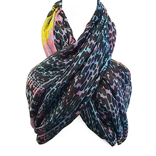 Wrapables Lightweight Voile Infinity Scarf, Black Rain