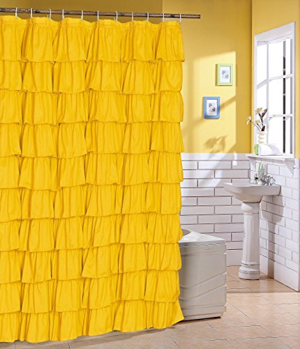 70 Off Flamenco Ruffle Shower Curtain Yellow Iccasap Com