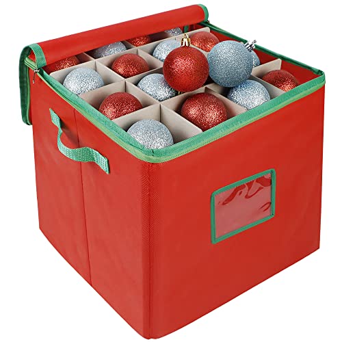 Blissun Christmas Ornament Storage Box, Holiday Ornament Storage