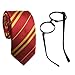 Huahuamini Striped School Tie Novelty Glasses Frame Costumes Accessories Halloween Christmas Cosplay Thanksgiving Gift (Yellow Red)