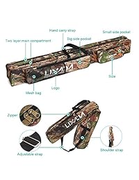 Lixada Pesca Caña de pescar Tackle de gran capacidad de doble capa bolso 120 150 cm