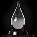 Lily's Home Fitzroy’s Desktop Teardrop Storm Glass Weather Predictor, Predicts Weather Changes and Patterns 1-2 Days in Advance, Includes Cherry Finished Wood Base (5 1/4