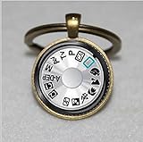 CAMERA DIAL Keychain ,Photography Keychain, Silver Black Teal Camera Keychain，Unique Key Ring Customized Gift