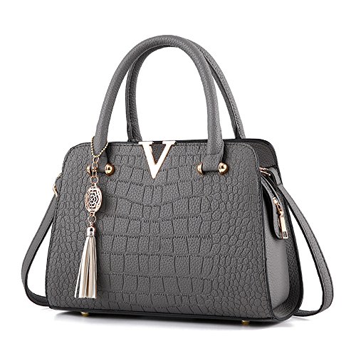 Fashion Women Bag! ZOMUSAR Women's Fashion PU Leather Shoulder Bag Alligator Pattern Ladies Crossbody Handbag (Gray)