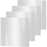 4PCS 304 Stainless Steel Sheets, 4" x 4" x 0.04" Inch (19 Gauge) Stainless Steel Plates 1MM Thick Stainless Steel Shim Plates Metal Sheets for Kitchen DIY Craft Making