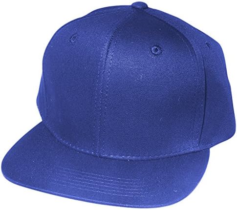 QML Premium Cotton Snapback Baseball Cap Solid and 2-Tones ( 33 Colors / Adjustable) (Solid, ROYAL BLUE)