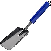 CKLT 15in Fireplace Ash Shovel Solid Iron Gardening Shovel | Fireplace Tools with Rubber Handle for Fire Pit Fireplace Solo Stove Scoop Charcoal