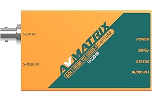 AVMATRIX UC2018 HDMI/SDI Video Capture Card with USB 3.0 Type-C 1080P 60FPS Uncompressed Transmission Speed Automatic Input S