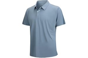 Damipow Premium Golf Shirts for Men Dry Fit Performance Polo Short Sleeve Collared Shirt