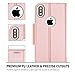 ProCase iPhone Xs/iPhone X Wallet Case, Flip Kickstand Case with Card Slots Mirror Wristlet, Folding Stand Protective Cover for 5.8 inch Apple iPhone Xs (2018) / iPhone X (2017) -Pink
