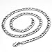 Zysta 6mm Wide 22Inch Silver Figaro Chain Replacement 316L Stainless Steel Necklace Link Cable Rope Lobster Clasp for Men Women