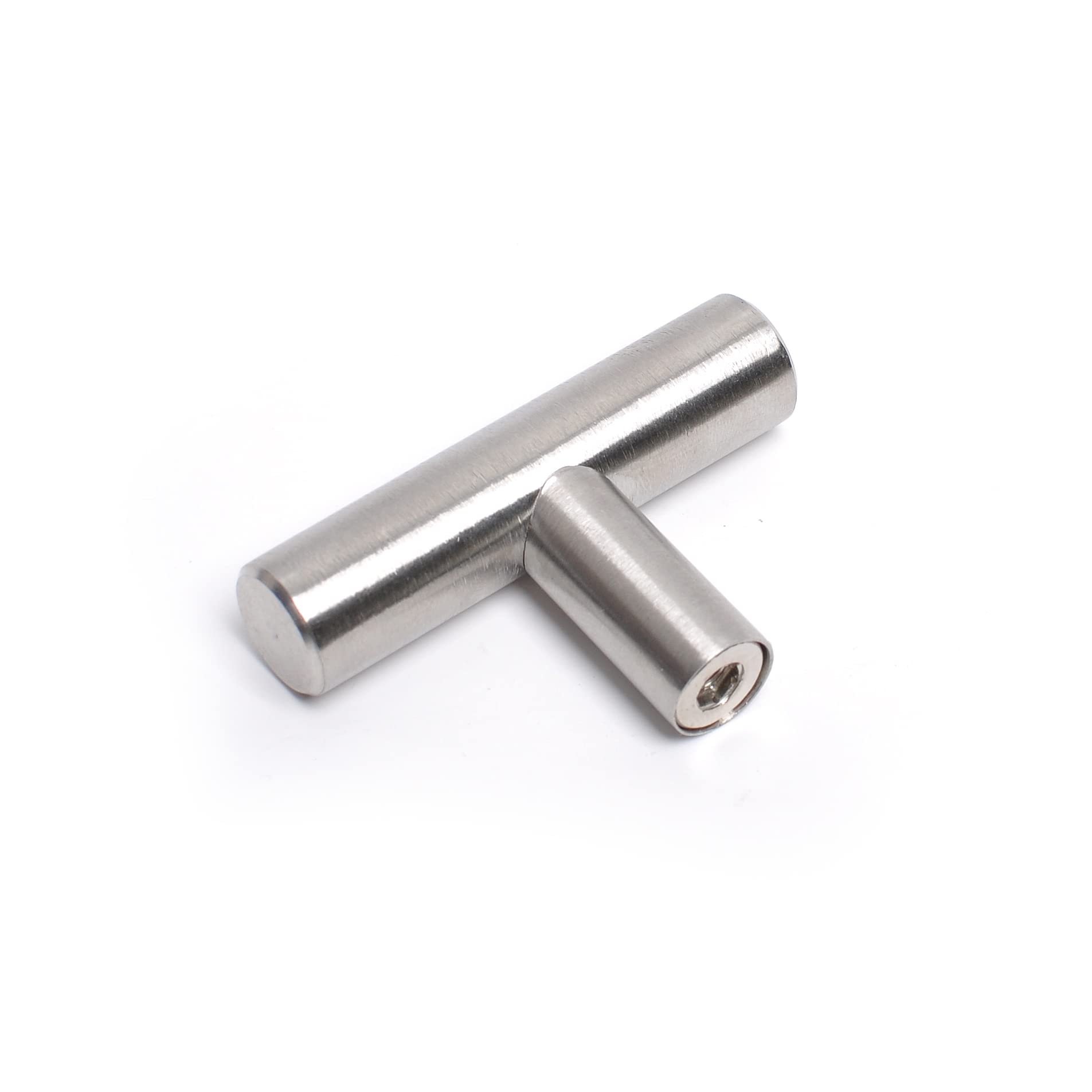 Silver Finish T Bar Modern Kitchen Cupboard Cabinet Drawer Bar Door Handle Knob (10, T bar knob)