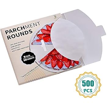 Katbite Parchment Paper Rounds - 500, 10 Inch, 6''8''9''12'' Parchment Rounds for Cake Baking, Air Fryer