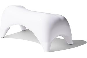 TUSHY Ottoman: A Premium Toilet Stool for The Bathroom, Modern Sleek Design | Squatting Position Helps Improve Bowel Health & Relieve Constipation (Relaxed 7.5", White/White)