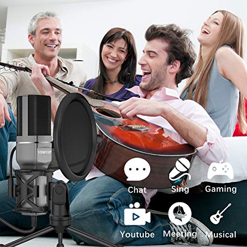 VIMVIP USB Microphone, Microphone for Computer USB Mic for PC Desktop