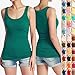 TheMogan Women's Basic Scoop Neck Stretch Cotton Tank Top Sleeveless Casual Tee