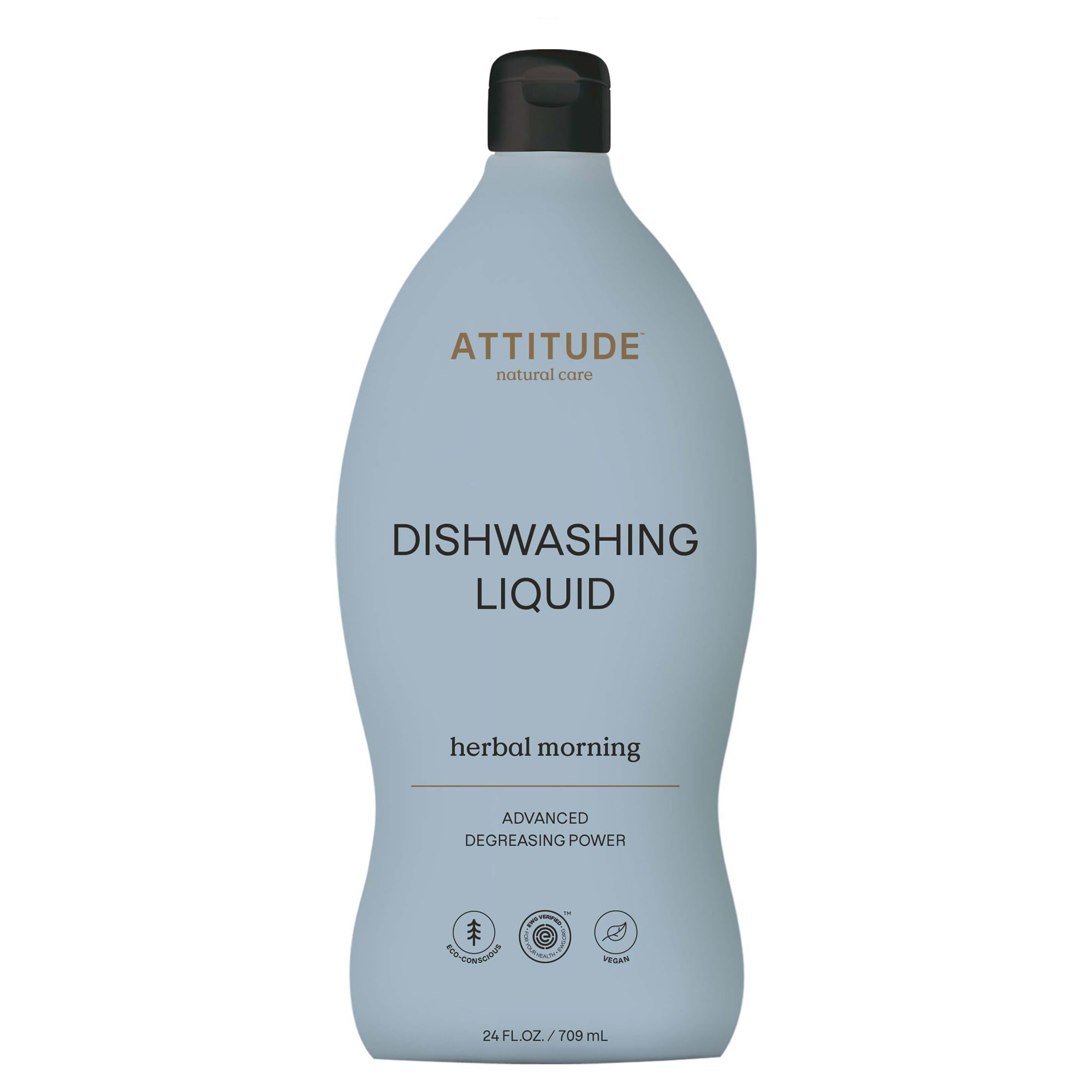 Photo 1 of ATTITUDE Dishwashing Liquid, EWG Verified, Vegan Dish Soap, Plant Based, Naturally Derived Products, Herbal Morning, 24 Fl Oz