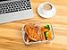 Premium Glass Food Storage Containers- Meal Prep Lunch Box Set- with Locking Lid & 2 Compartments- BPA Free, Airtight, Leak proof, Microwave, Oven, Freezer, Dishwasher Safe(Rectangle, 35.5 Oz, 3 Sets)