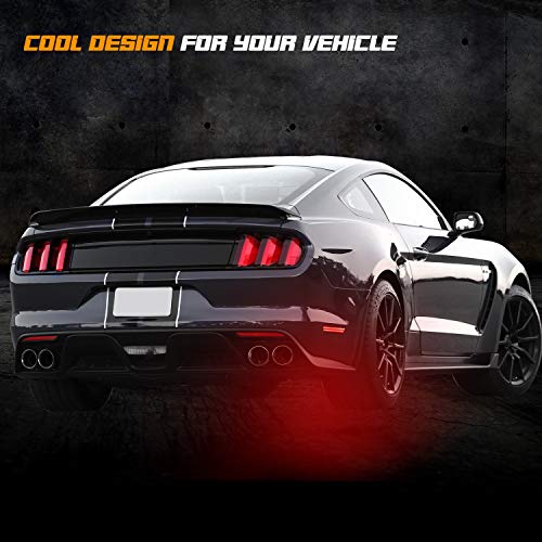 RUXIFEY Smoked LED Side Marker Lights Rear Sidemarker Lamps Compatible with Ford Mustang 2010 to 2014 Red - Pack of 2 - Thumbnail 5