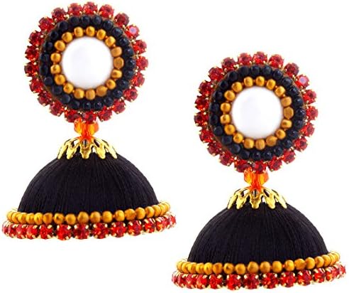 Best Jewelry Offer | Silk Thread Work Black Jhumki | Casual Wear Earring Party Wear Earring