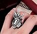 SUNSCSC Vintage Satan Worship Baphomet Ram Aries Zodiac Sheep Goat Head Horn Biker Ring (12)