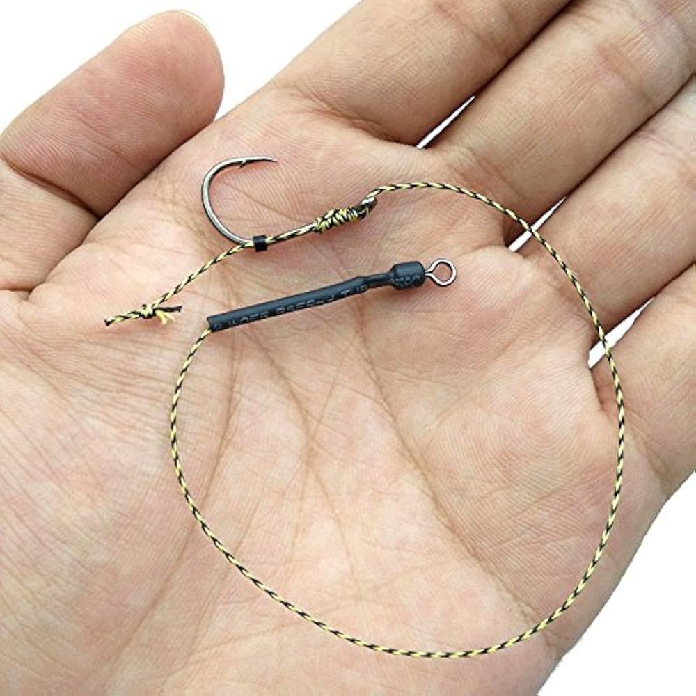 18pcs Carp Fishing Hair Rigs Braided Thread 8340 High Carbon Steel Hook