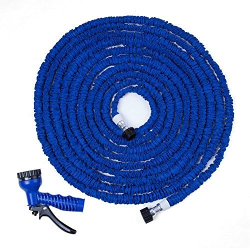 100FT Expandalble Garden Hose Water Pipe with 7 Modes Spray Gun (Blue)