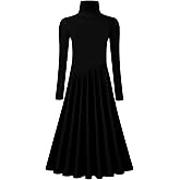 MOLLDAN Girls Praise Dance Dress High Neck Long Sleeve Liturgical Church Worship Fit Full Length,Breathable Lined