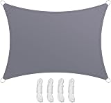 Teynewer Rectangular Shade Sail 2x3m Waterproof UV Block 98% Light Grey