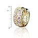 LEO BON Womens Gold Plated Hoop Earrings Huggie Loop Earrings Hollow Out Flower Crystal 18k Gold 925 Sterling Silver Earnuts