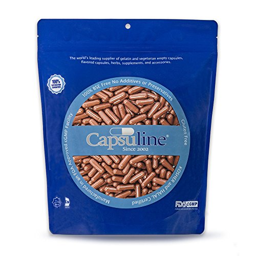 Capsuline Coffee Flavored Empty Gelatin Capsules Size 00 Brown/Brown 1000 Count