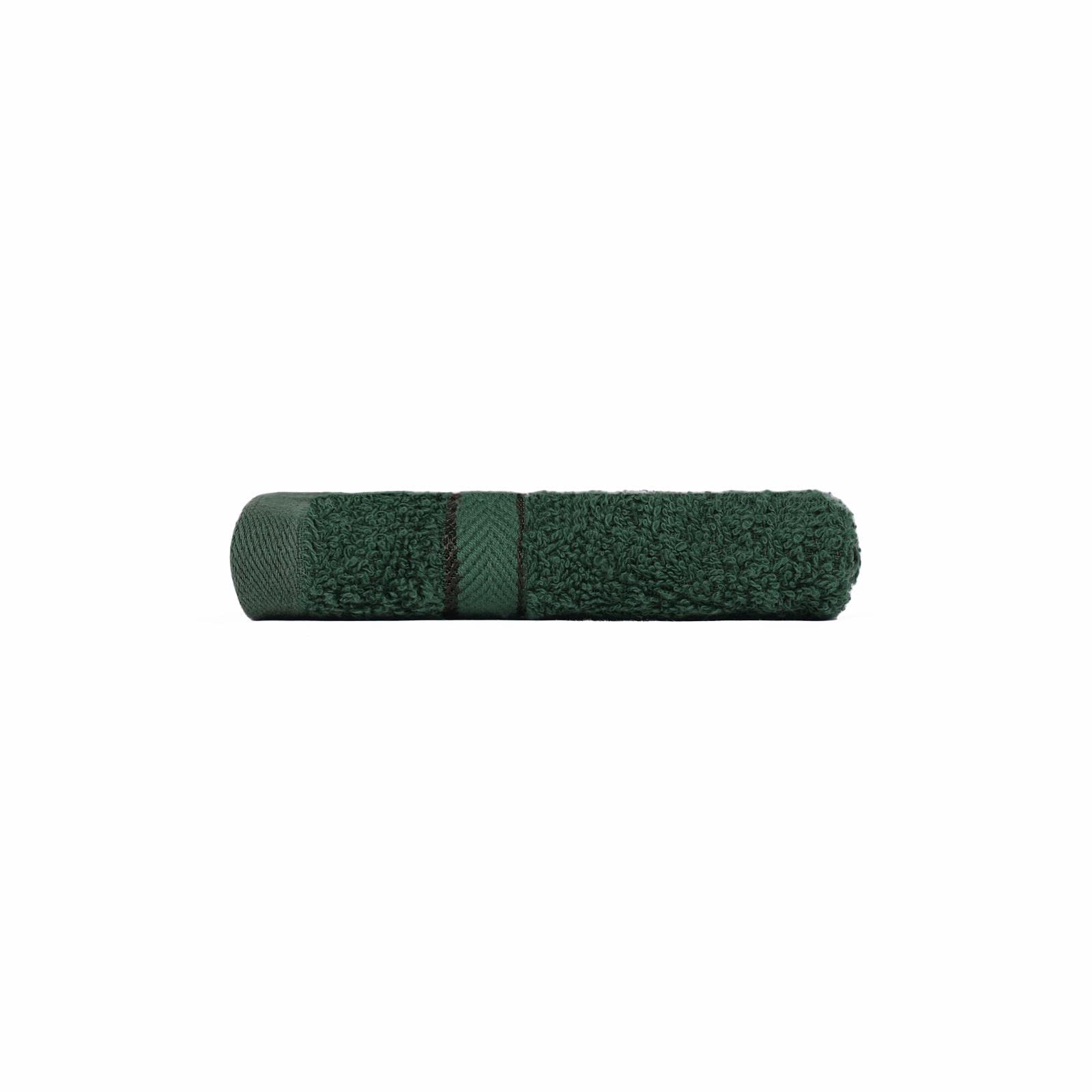 Brentfords Luxury 100% Cotton Face Cloth Bathroom Absorbent Bordered Towel Quick Dry, Single Pack - 30 x 30cm - Forest Green โ image 1