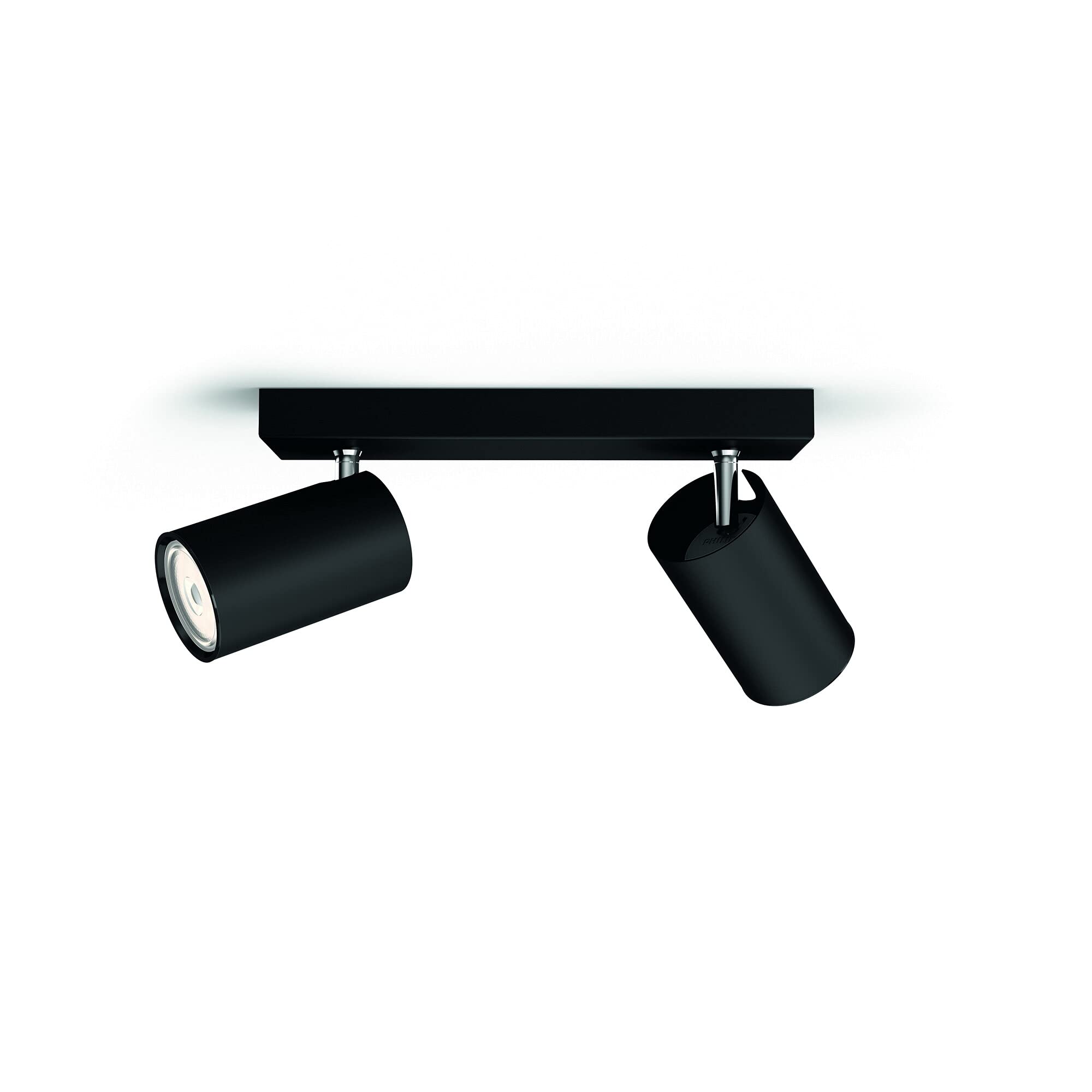 Philips LED Kosipo Ceiling Spotlight Bar [Black - 2 Spots] ClickFix Easy Install, Fixture for Home Indoor Lighting, Bedroom. Livingroom