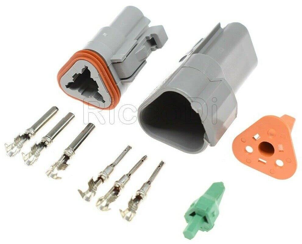 FITS DEUTSCH DT SERIES MULTI PLUG WATERPROOF CONNECTOR 2 3 4 6 8 12 WAY PIN KIT (3 Pin)