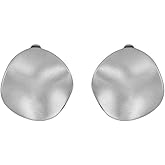 Gold Silver Clip On Earrings for Women Hammered Clip Non Pierced Earrings