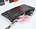 Start Women Crocodile Pattern Leather Zipper Handbag Purse (Black)