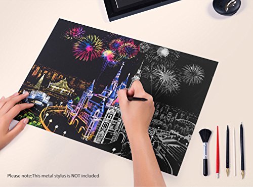 image for C-pop Scratch Art Paper DIY Night View Scratchboard for Adult and Kids