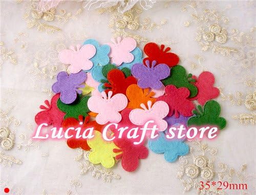 100pcs/lot Random mixed colors Butterfly shape Sew-on Patch Handmade Applique (35*29mm)