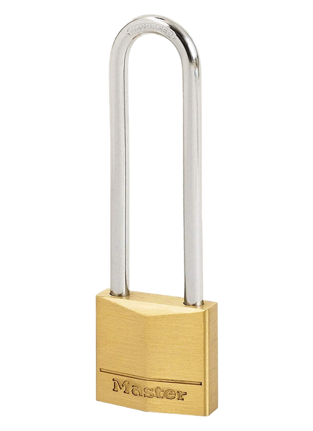 Master Lock 130EURDLJ Key Padlock with Brass Body and Long Shackle, Gold, 9,7 x 3 x 1,2 cm