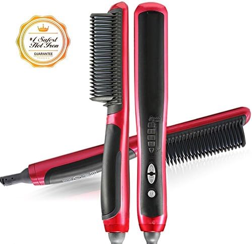 EnPassion Hair Straightener and Curling Brush - #1 No-Burn Safety Guards Travel Lightweight Styling Tool - For All Hair Types