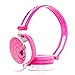 RockPapa Over Ear Love Hearts Headphones for Kids Boys Girls Childs Teens Adults, Noise Isolating, Adjustable Stereo Headphone for Surface iPod iPhone 6 iPad mini iPad Air Macbook Tablets PC MP3 Pink