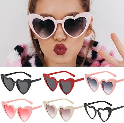 Clearance Sale!OverDose Ins Hot Women Heart-shaped Shades Sunglasses Integrated UV Glasses