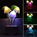 Happy Time Color Changing Mushroom Night Light Plug in Led Lamp with Dusk to Dawn Sensor Nursery Nightlight for Kids Baby Sleeping (one Pack)