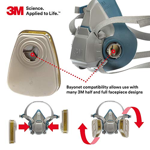 3M Respirator Cartridge 6006, 1 Pair, Helps Protect Against Organic